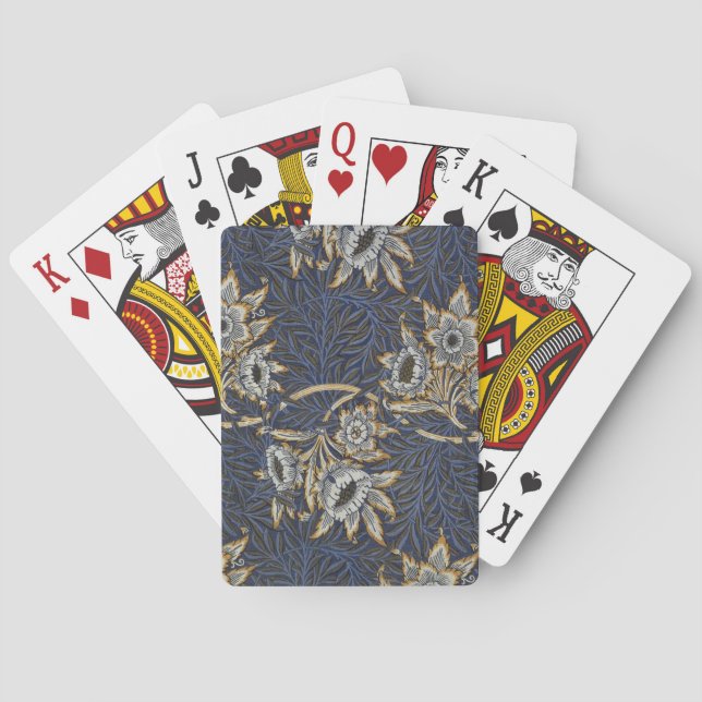 William Morris Tulip Willow Blue Pattern Poker Cards (Back)