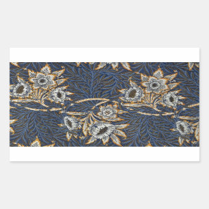 William Morris Tulip Willow Blue Pattern Rectangular Sticker