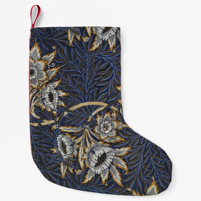 William Morris Tulip Willow Blue Pattern Small Christmas Stocking (Front)