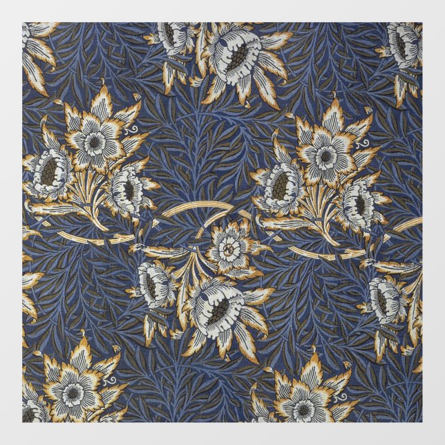William Morris Tulip Willow Blue Pattern Window Cling (Sheet)