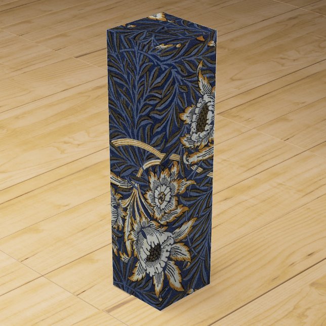 William Morris Tulip Willow Blue Pattern Wine Box (Front)