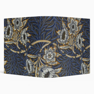 William Morris Tulip Willow Pattern Blue Floral 3 Ring Binder