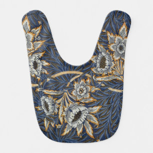 William Morris Tulip Willow Pattern Blue Floral Baby Bib