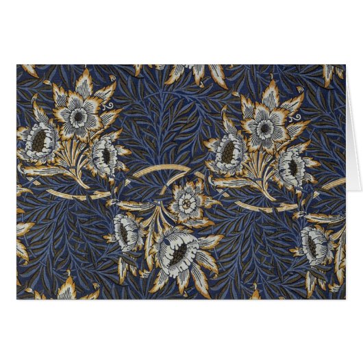 William Morris Tulip Willow Pattern Blue Floral Cards (Front Horizontal)