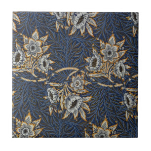 William Morris Tulip Willow Pattern Blue Floral Ceramic Tile