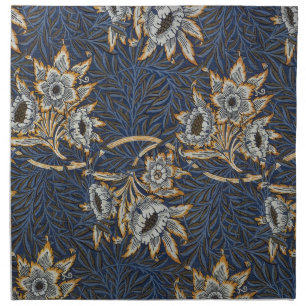William Morris Tulip Willow Pattern Blue Floral Cloth Napkin