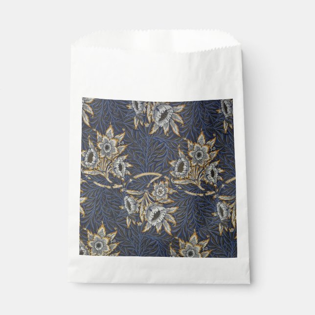 William Morris Tulip Willow Pattern Blue Floral Favor Bag (Front)