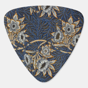 William Morris Tulip Willow Pattern Blue Floral Guitar Pick