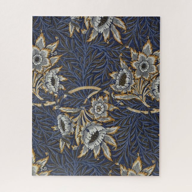 William Morris Tulip Willow Pattern Blue Floral Jigsaw Puzzle (Vertical)