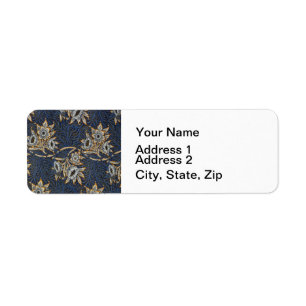 William Morris Tulip Willow Pattern Blue Floral Label