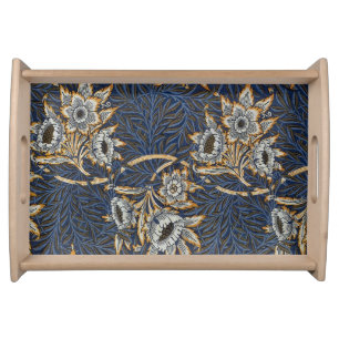 William Morris Tulip Willow Pattern Blue Floral Serving Tray