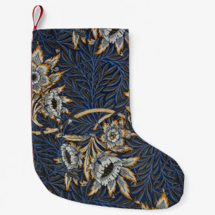 William Morris Tulip Willow Pattern Blue Floral Small Christmas Stocking