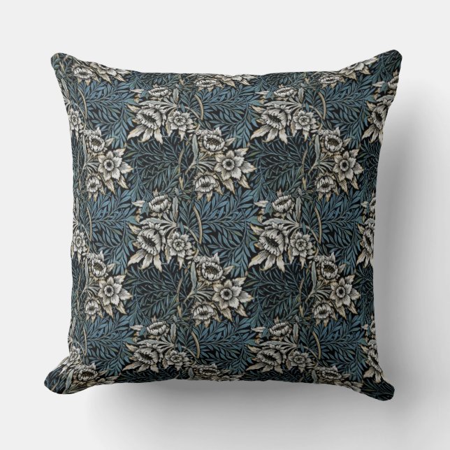 William Morris Tulips and Willow Throw Pillow (Front)