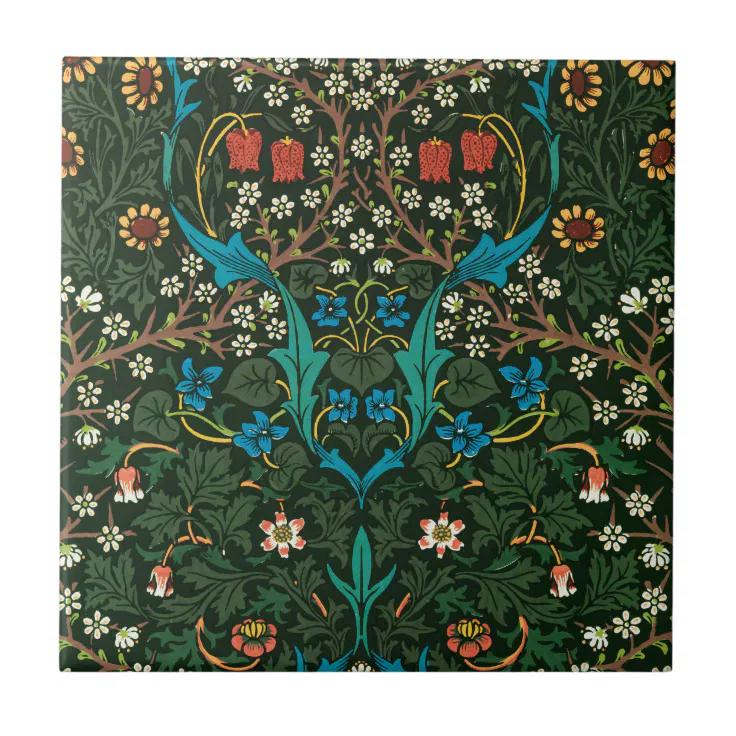 William Morris Tulips Ceramic Tile Zazzle