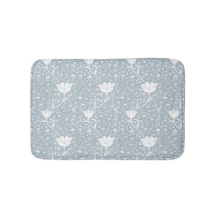 William Morris Tulips in White Pattern  Bath Mat