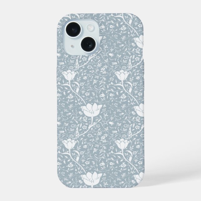 William Morris Tulips in White Pattern  Iphone Case (Back)