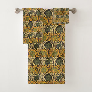 William Morris Tulips & Lilies Carpet Rug Classic  Bath Towel Set