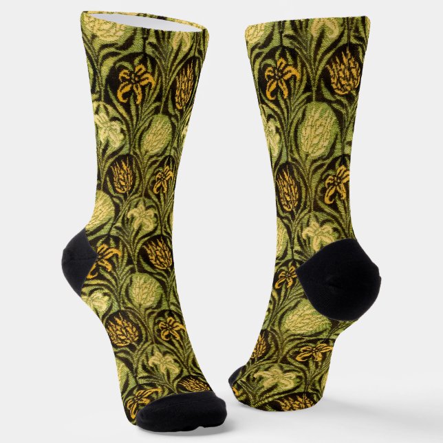 William Morris Tulips & Lilies Carpet Rug Classic  Socks (Angled)