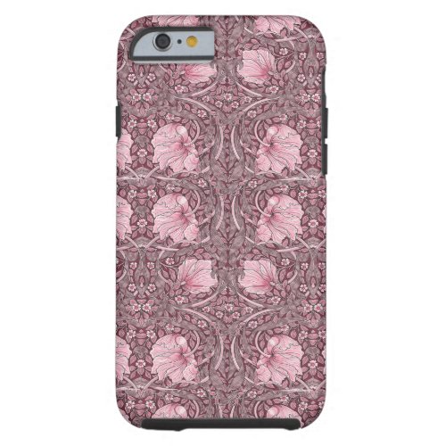 William Morris tulips pink pattern revamped chic Tough iPhone 6 Case