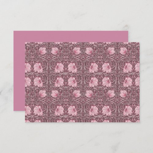 William Morris tulips pink pattern revamped chic Thank You Card
