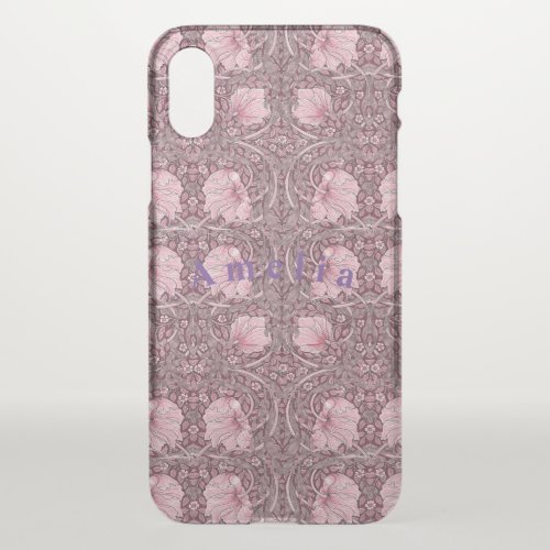 William Morris tulips pink pattern revamped chic iPhone X Case
