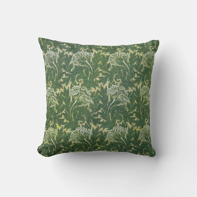William Morris Tulips  Throw Pillow (Front)