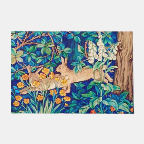 William Morris Two Hares _ Wild Rabbits Doormat