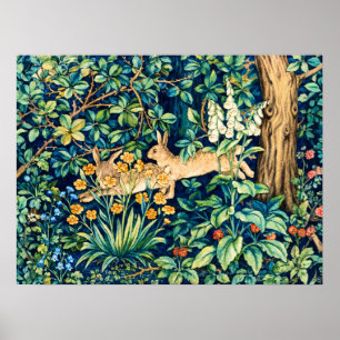 William Morris "Two Hares" Wild Rabbits  Poster