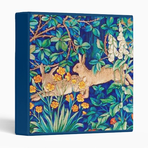 William Morris Two Hares Wild Rabbits Print  3 Ring Binder