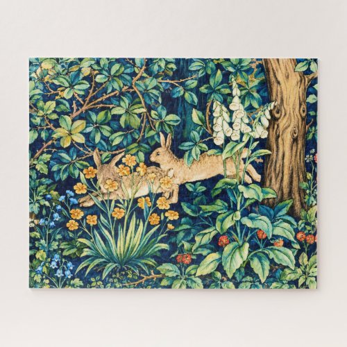 William Morris "Two Hares" Wild Rabbits Print Jigsaw Puzzle