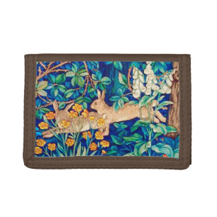 William Morris "Two Hares" Wild Rabbits Print Trifold Wallet