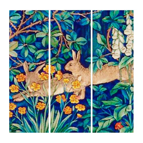 William Morris Two Hares Wild Rabbits Triptych