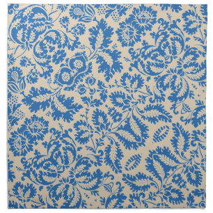 William Morris Venetian Blue Floral Tile Art Cloth Napkin