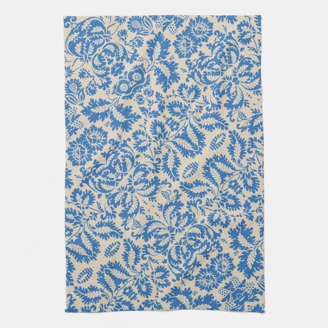 William Morris Venetian Flower Damask Brocade Kitchen Towel (Vertical)
