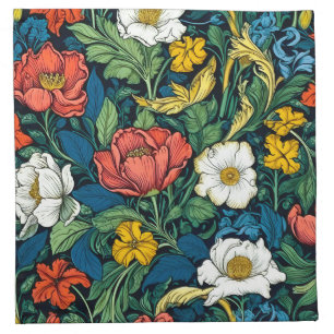 William Morris Vibrant Art Nouveau Floral Cloth Napkin