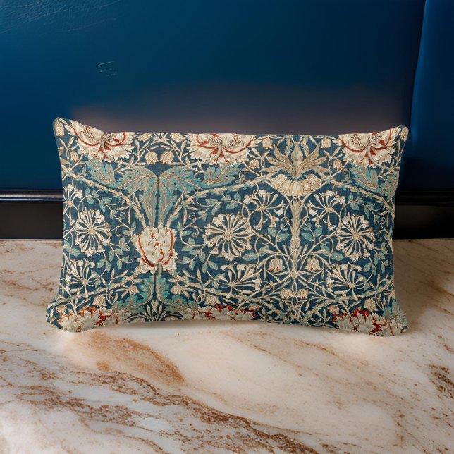 William * Morris Victorian Dark Teal Lumbar Pillow (Creator Uploaded)