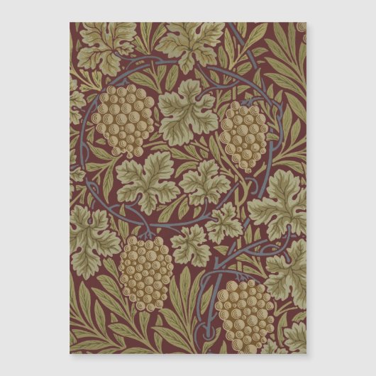 William Morris Vine Grape Red Green Art (Front)
