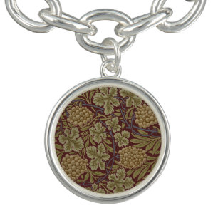 William Morris Vine Grape Red Green Art Bracelet