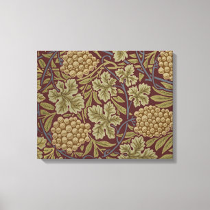 William Morris Vine Grape Red Green Art Canvas Print