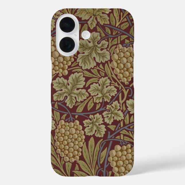 William Morris Vine Grape Red Green Art Case-Mate iPhone Case (Back)