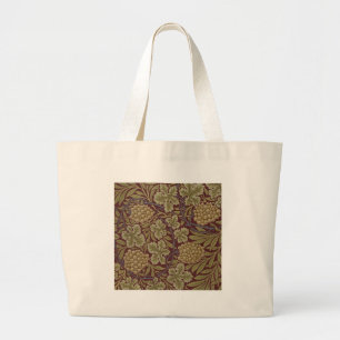 William Morris Vine Grape Red Green Art Large Tote Bag