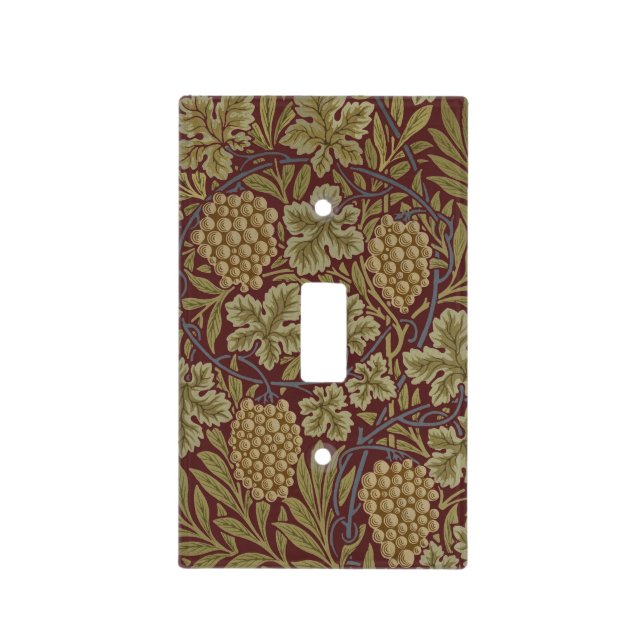 William Morris Vine Grape Red Green Art Light Switch Cover (Front)