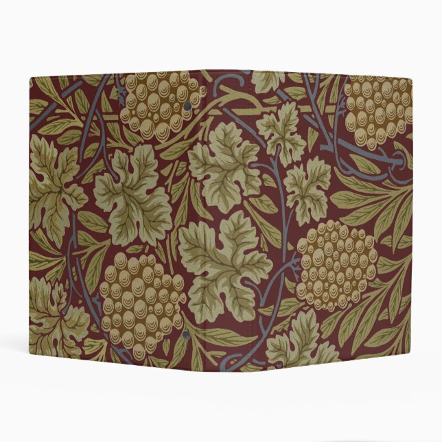 William Morris Vine Grape Red Green Art Mini Binder (Background)