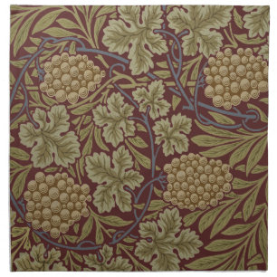 William Morris Vine Grape Red Green Art Napkin