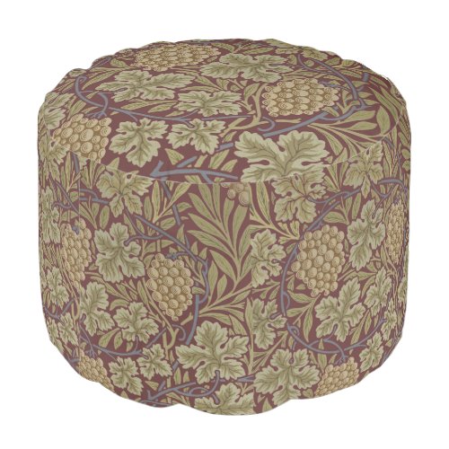 William Morris Vine Grape Red Green Art Pouf