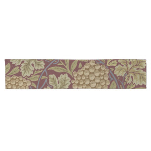 William Morris Vine Grape Red Green Art Short Table Runner