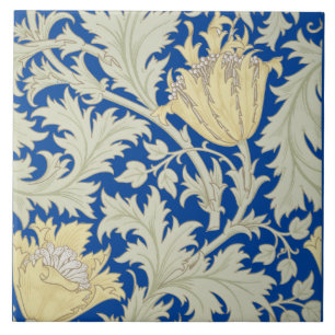 William Morris Vintage Anemone Floral Pattern Ceramic Tile