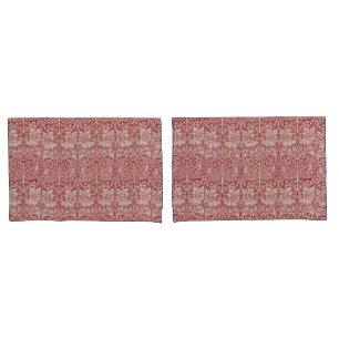 William Morris Vintage Animals Birds Rabbits Pink Pillow Case