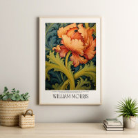 William Morris Vintage Antique Orange Flower