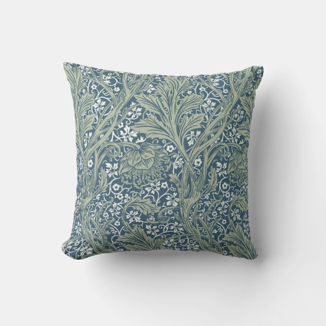 William Morris Vintage Arcadia Pattern Throw Pillow (Front)
